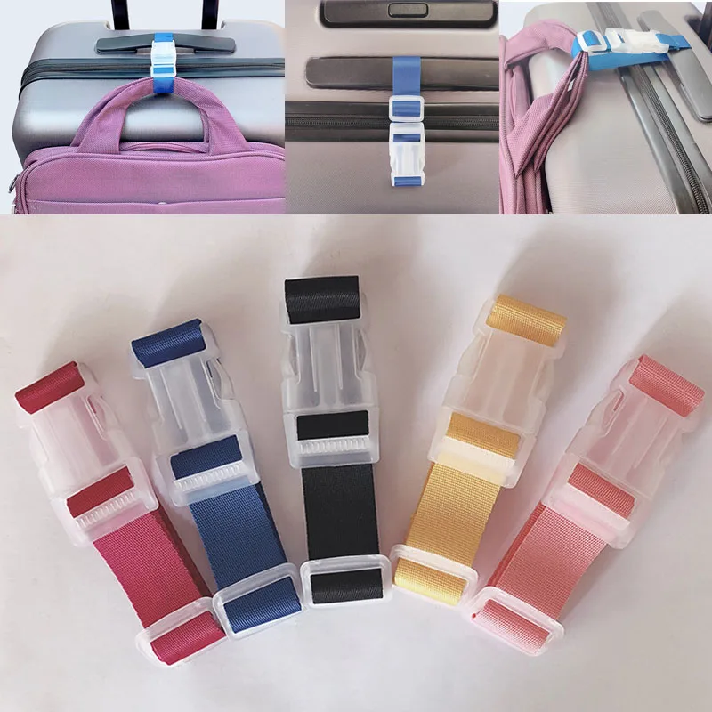 10kg Luggage Hanging Straps Nylon Baggage Adjustable Buckle Straps Suitcase Bag Straps Belt Lock Hooks Travel Accessories 1pc