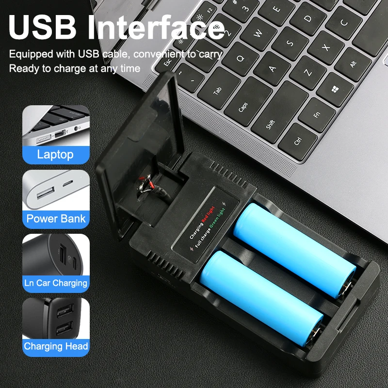 18650 Battery Charger Multi Munctional Solar Type C Intelligent Lithium Battery Holder For 18650 Boxs Power Bank Cases