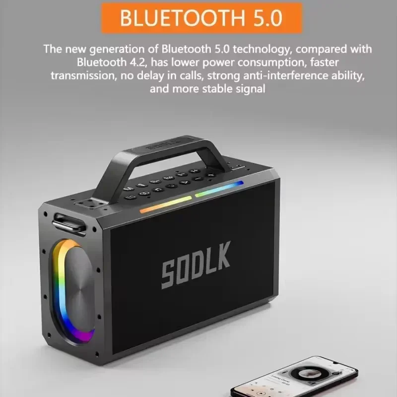 Audience Bluetooth Speaker with Microphone 200W High Power Super Bass Outdoor Karaoke System Sound Card All-in-one Machiner