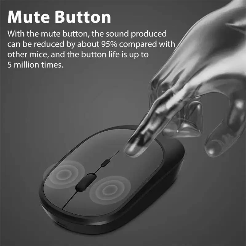 Wireless Mouse XIAOMI Bluetooth Wireless Mouse USB Rechargeable Ergonomics Adjustable DPI Office Silence Optical Electric 2.4G