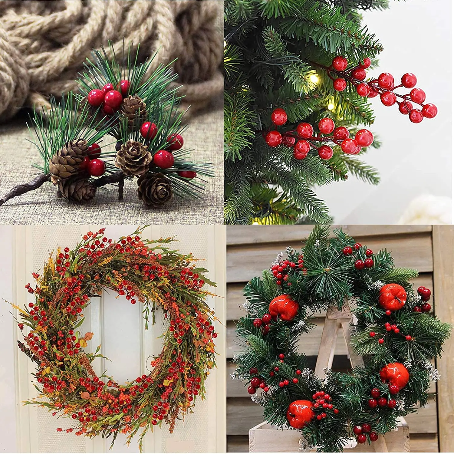 1000/50x Mini Artificial Berries Red Fake Berry Cherry Stamen for Christmas DIY Floral Wreath Ornament New Year Party Home Decor 5 1000/50x Mini Artificial Berries Red Fake Berry Cherry Stamen for Christmas DIY Floral Wreath Ornament New Year Party Home Decor 5