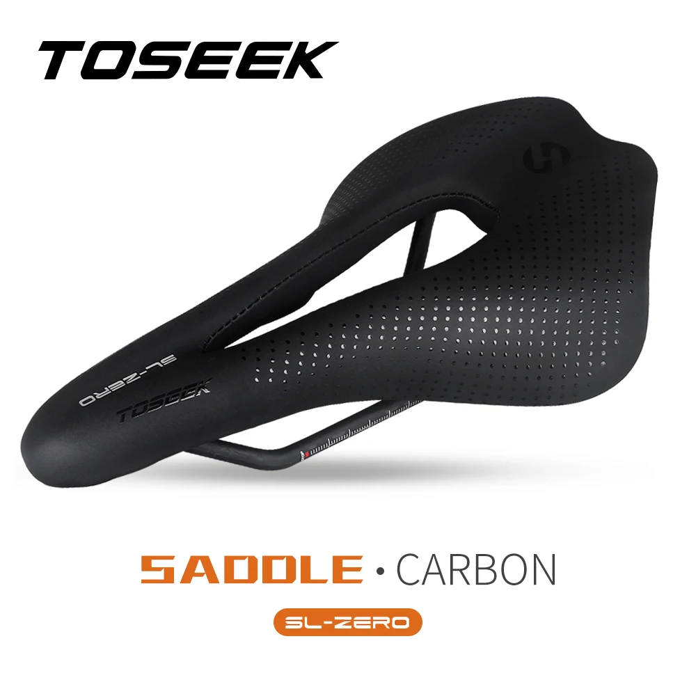 

Углеродное гоночное седло TOSEEK для горного велосипеда, ультралегкое кожаное седло из волокна для горного и шоссейного велосипеда, подушка на сиденье из ЭВА, аксессуары для велоспорта