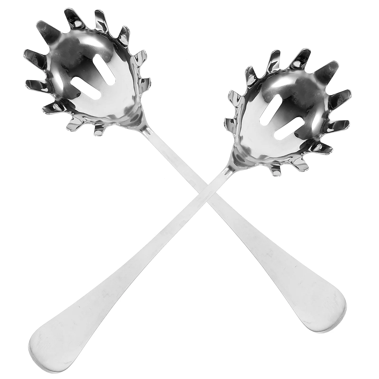 

2Pcs Spaghetti Spoon Pasta Server Stainless Steel Noddle Fork Grabber Ladle Kitchen
