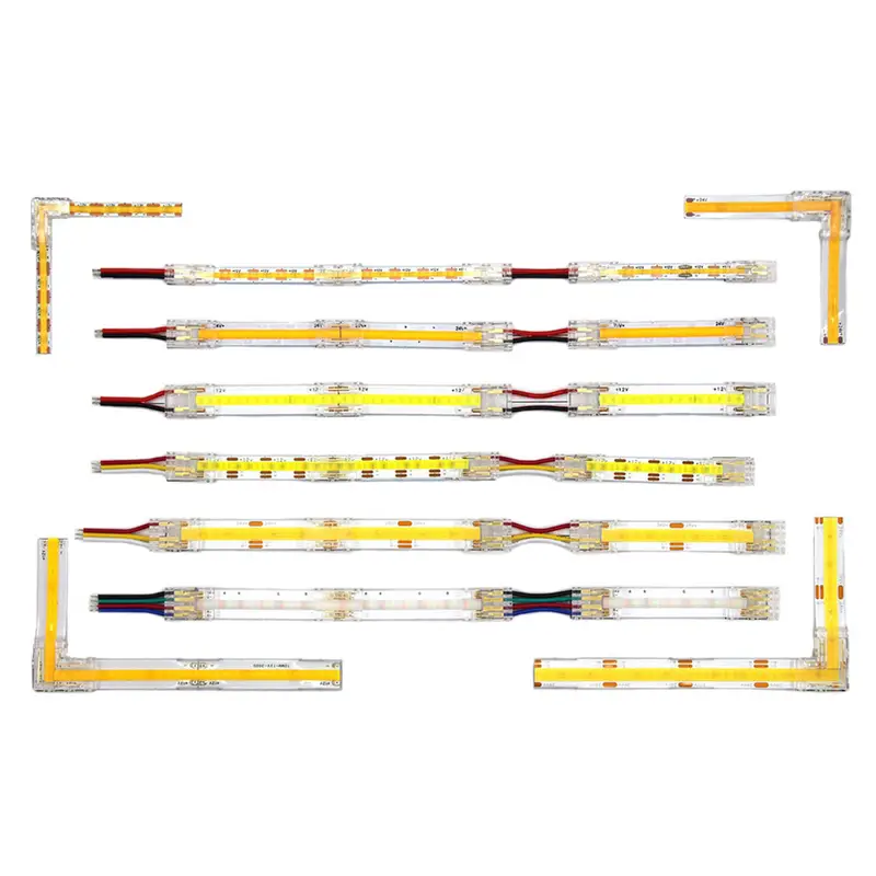 COB LED Wire Connector 5 8 10mm Connection Solderless Mini Buckle FCOB RGB CCT LED Strip Lights 2 3 4 Pin Connector With Wire - Image 6