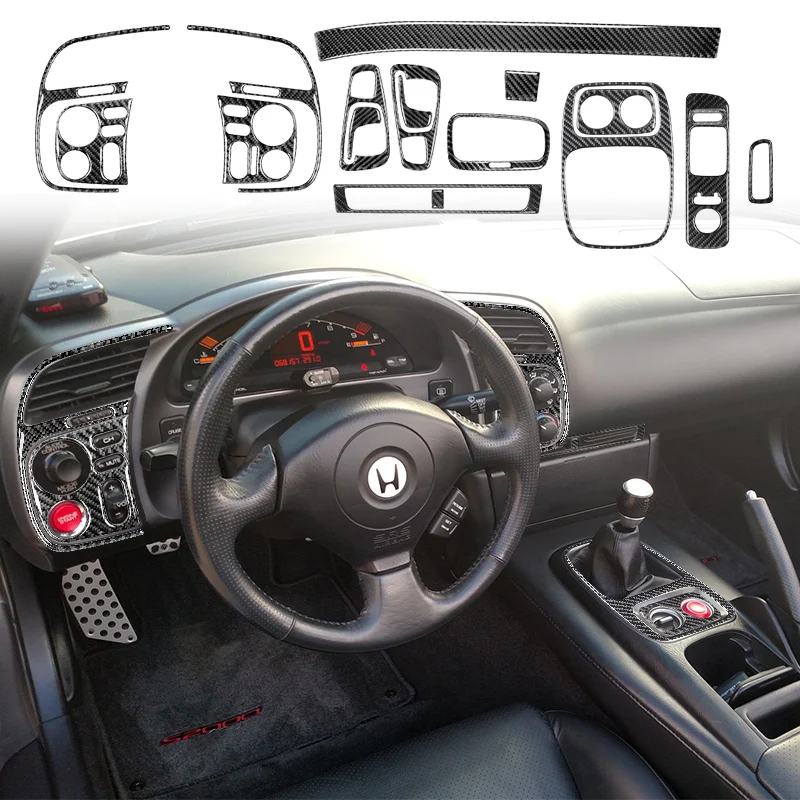 

Suitable for Honda S2000 00-03 interior modification parts, carbon fiber driver's air outlet window panel set, decorative sticke