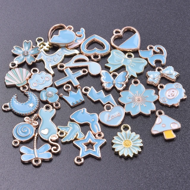 Bueautybox 31pcs Mixed Enamel Charms for Jewelry Making Pendants Colorful  DIY Pendant Necklace Earrings Bracelet Crafting 