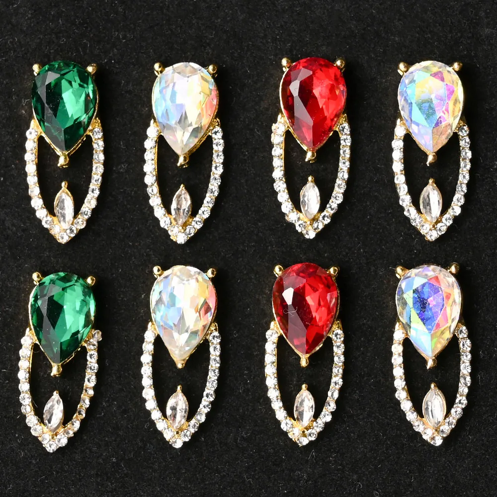 

Teardrop luxury jewelry nail charm 3D nail charms nail art Teardrop Dangle V luxury nail charms 3D charm for Nail Art Decoration