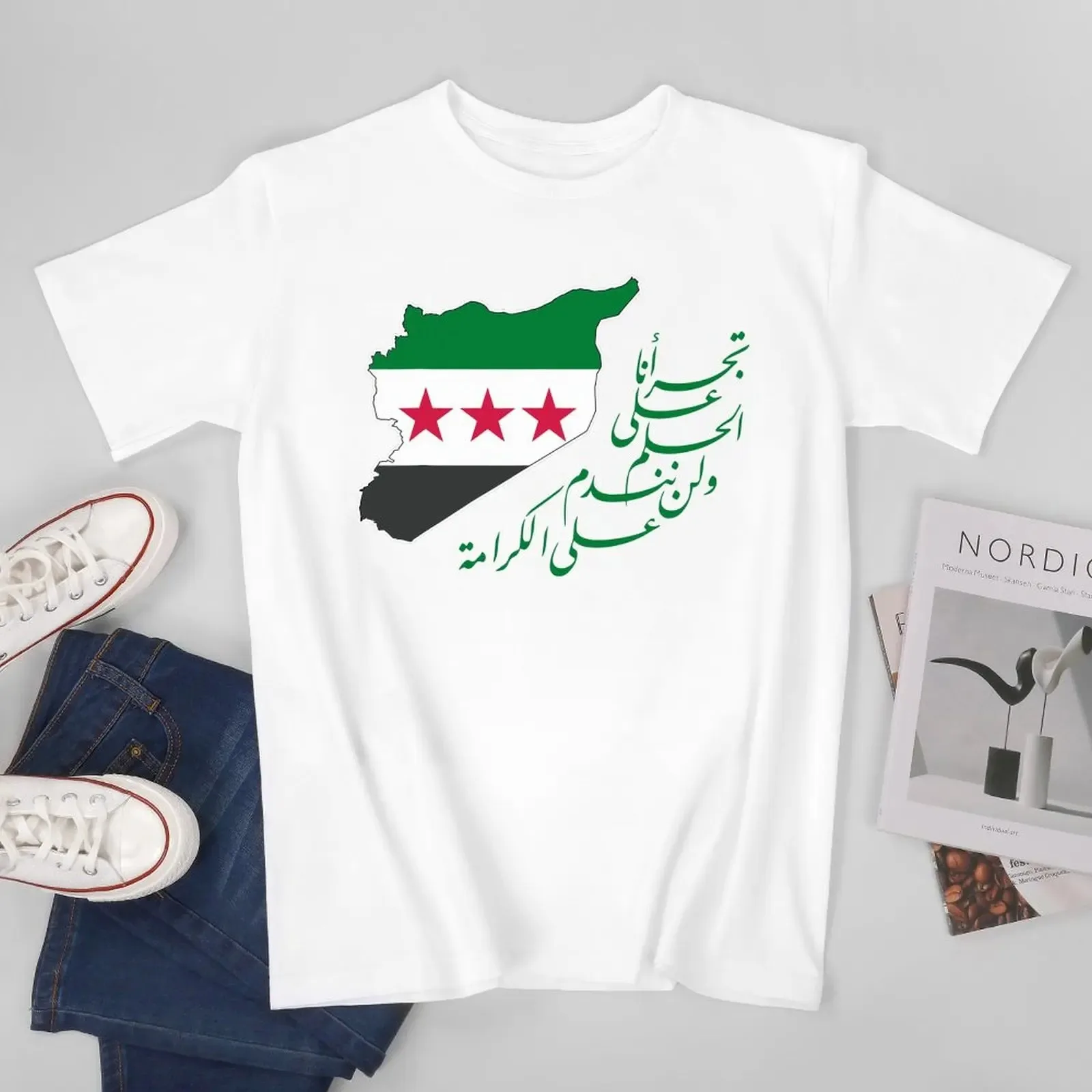 Men Syria Free Syria Flag Syrian Tshirt Tees T Shirts Women Boys Cotton Short T-Shirt Unisex All Seasons matching tshirts casual t shirt kids t shirt
