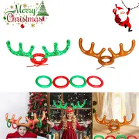 Inflatable Reindeer Antler Hat with Rings Christmas Games Inflatable Reindeer Antler Hat Ring Toss Game Christmas Party Games 1