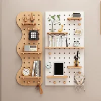 Solid Wood Perforated Panel Wall Mounted Shelf,Wall Mounted Hanging Panels,Entrance Foyer Partitions,Storage Racks,Display Racks 2