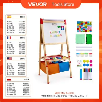 VEVOR Children Magnetic Drawing Board WordPad Baby Color Graffiti Standing Art Easel Educational Drawing Toys Gift for Kids Girl