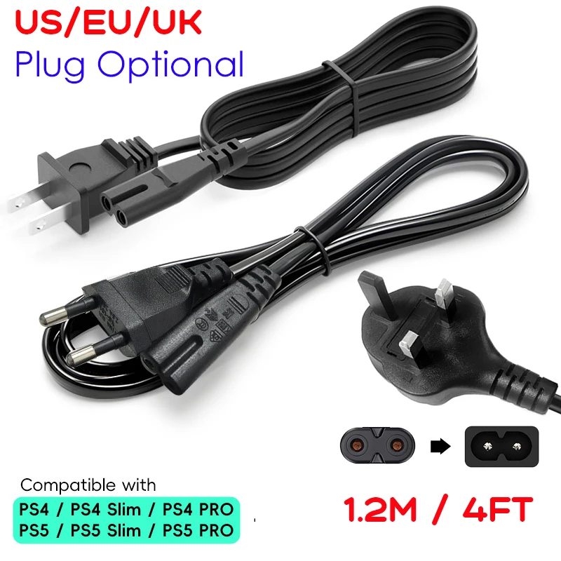 Power Cable for Xbox, PlayStation 4, Works with Xbox, PS5