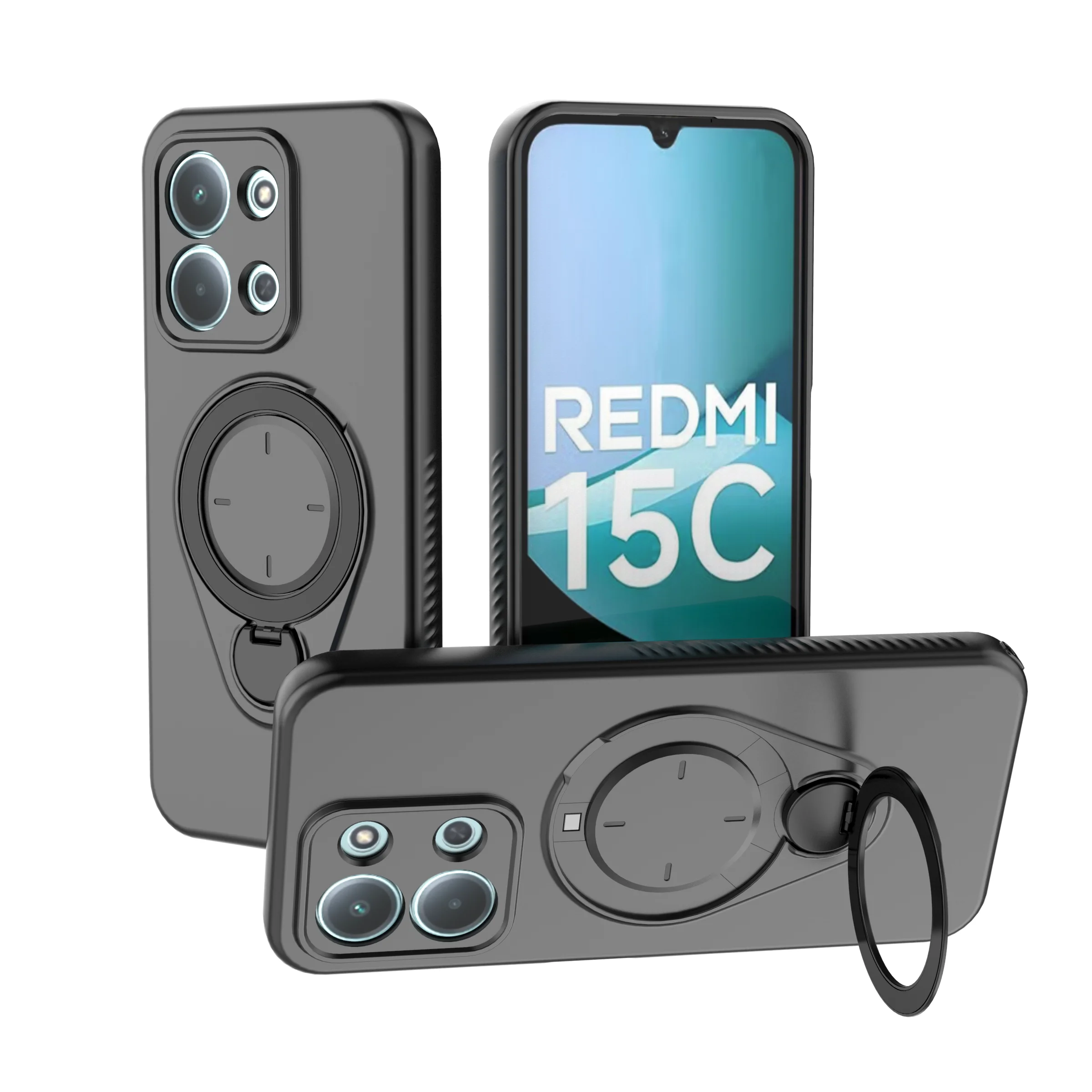Rotating Magnetic Stand Phone Case with Wireless Charging and Shockproof Armor Protection
