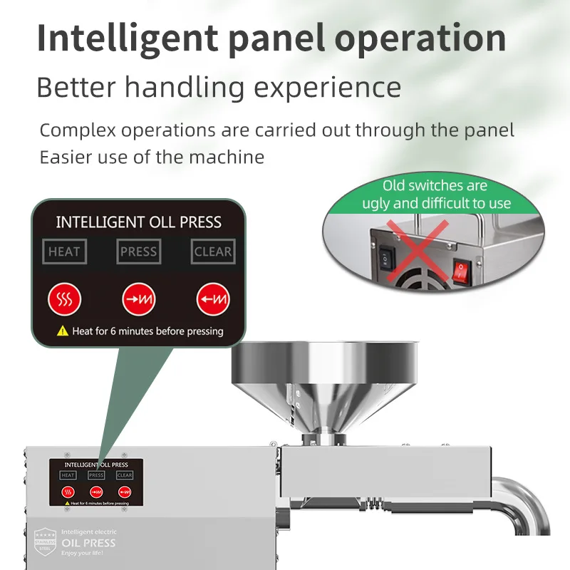Stainless Steel Oil Press Household Hot Cold Oil Extraction Machine Temperature Control Sesame Peanut Oil  Presser