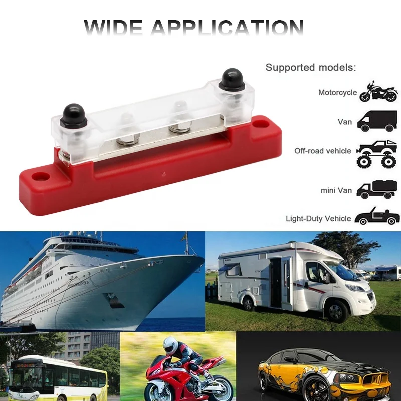 Tiardey Blocco Di Distribuzione 12-48V 100A Con 4 Prigionieri M6 E 12 Viti M4, Kit Barra Bus Per Auto Camper Barca