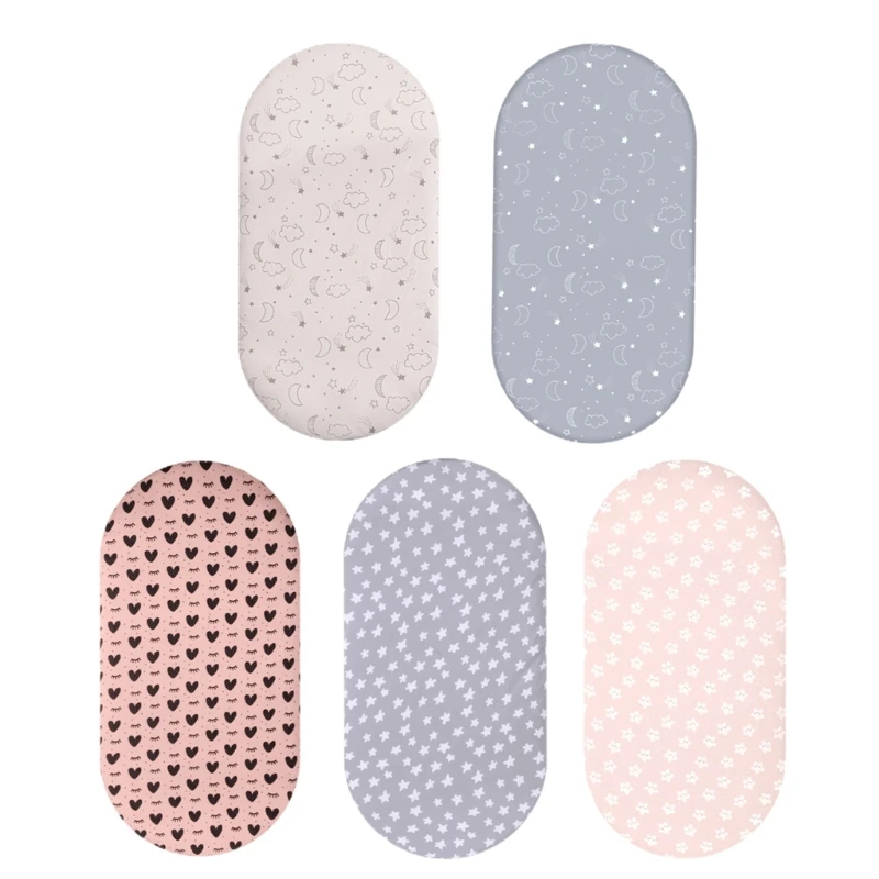 

Baby Fitted Bassinet Sheet Newborn Changing Pad Cover Printed Breathable Crib Fitted Sheets Cradles Mattress Cover