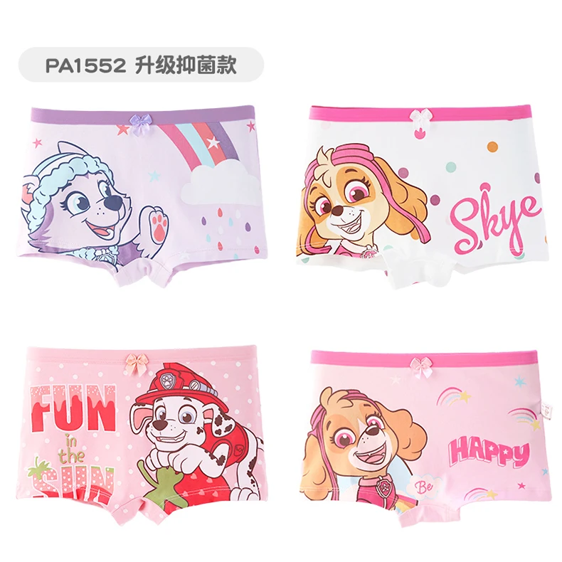 4 TEILE/SATZ Echte Paw Patrol Mädchen Unterhose Skye Everest Marshall Schutt Baumwolle Kurze Kinder Kurze Hosen Antibakterielle Unterwäsche – Detail 16