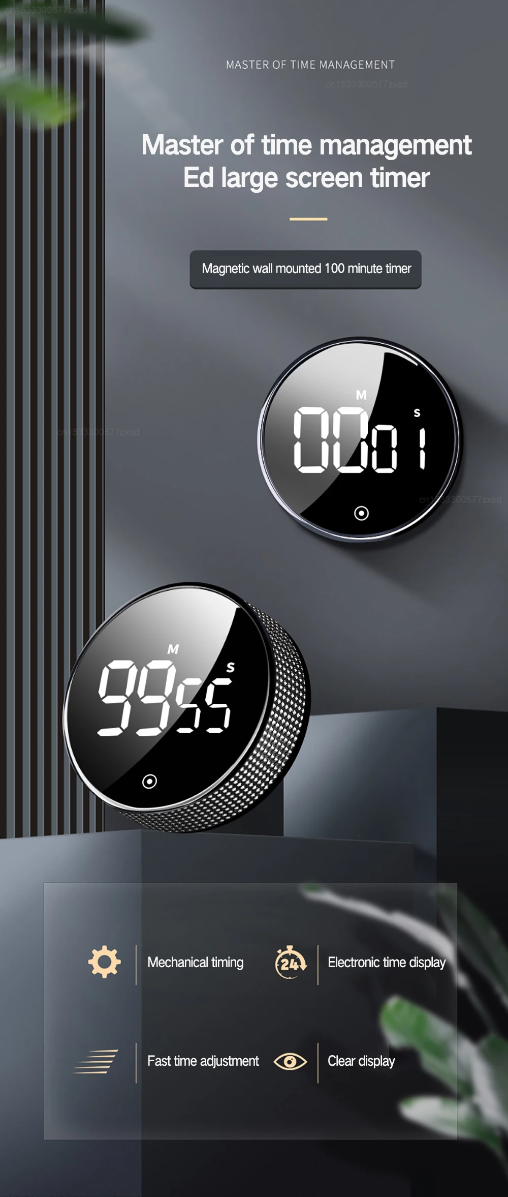 Description Picture 2 of itemIconic Brand Kitchen Timer Chronometer Timer Cooking Stopwatch Electronic Digital Timer Study Remind Alarm Clocks LED Kitchen Timers