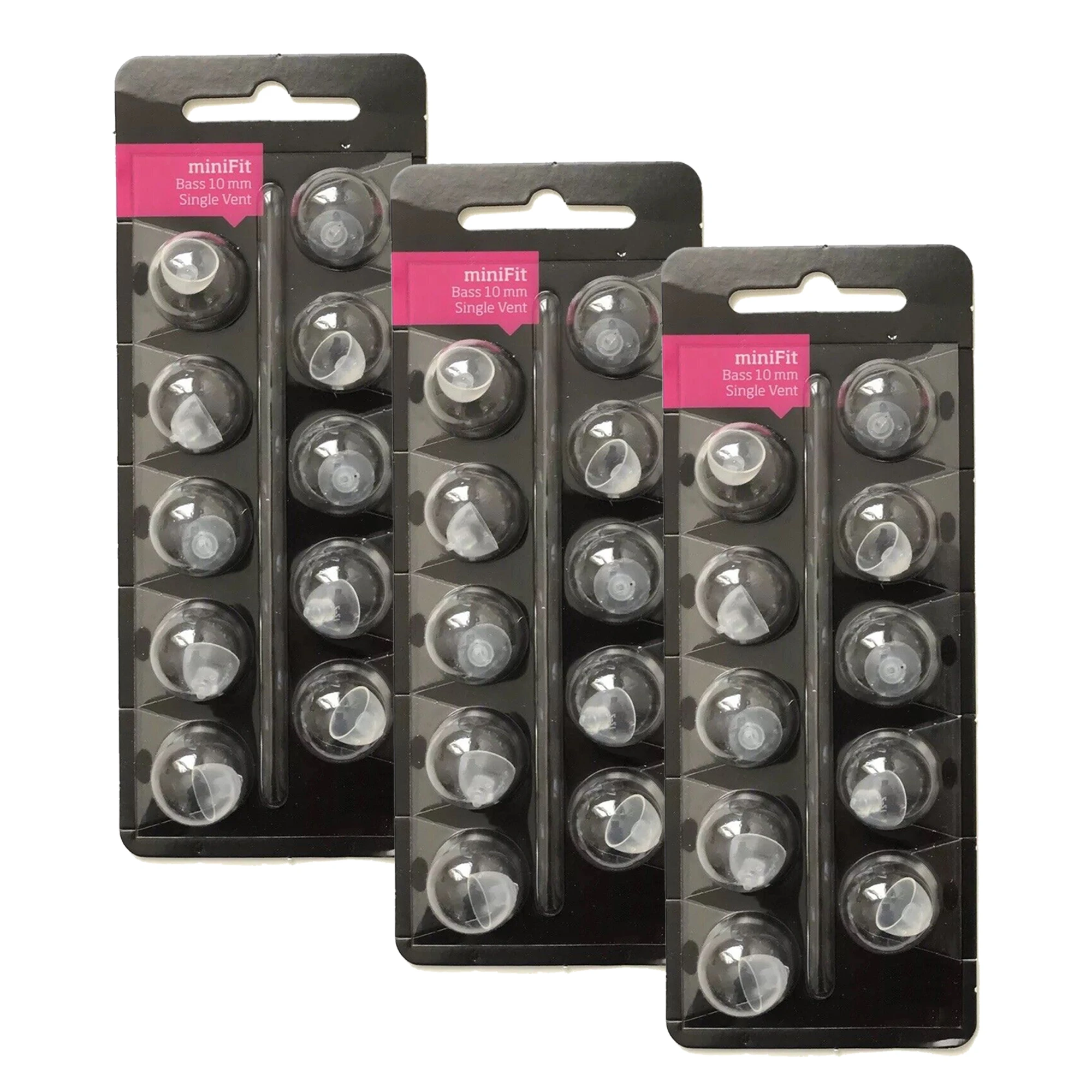 Hearing Aid Domes For Oticon Minifit Bass 10mm Single Vent 3 Packs(30