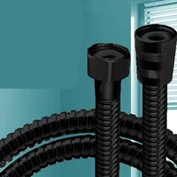 1pcs 1.5M 1/2inch Stainless Steel Black Hose Extension Pipe Bathroom Shower Pipe Extension Pipe Water Pipe  Bathroom Accessories 2