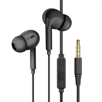 Auricolare universale Jack da 3,5 mm Cuffie cablate con microfono Auricolari stereo HiFi Cuffie sportive per Xiaomi Samsung Redmi POCO 1