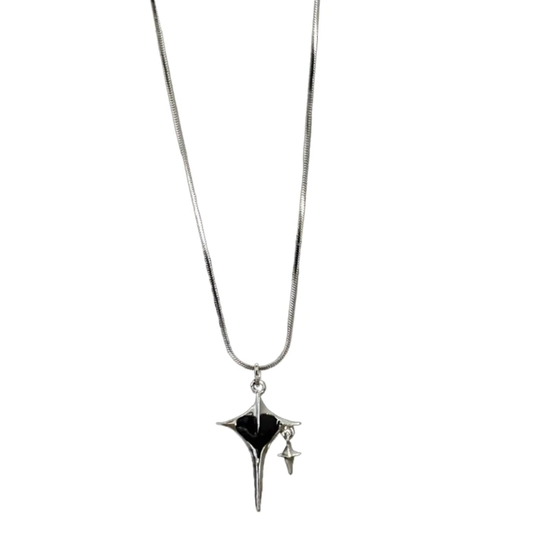 

Y1UE Edgy Punk Clavicle Chain Star Pendant Necklace Stylish Choker for Fashionistas