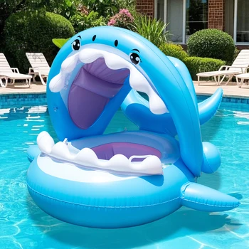 1PC Thickened Inflatable Canopy Seat Ring, Summer Minimalist Pool Float, Perfect for Beach and Pool Parties, 1