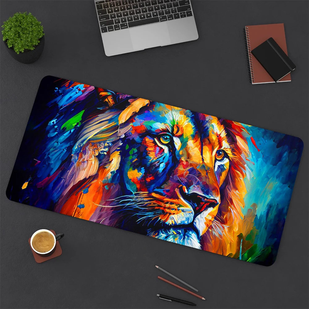 Animals Art Mouse Pad Black Bear and Cubs Table Mat Big Mousepad Lion