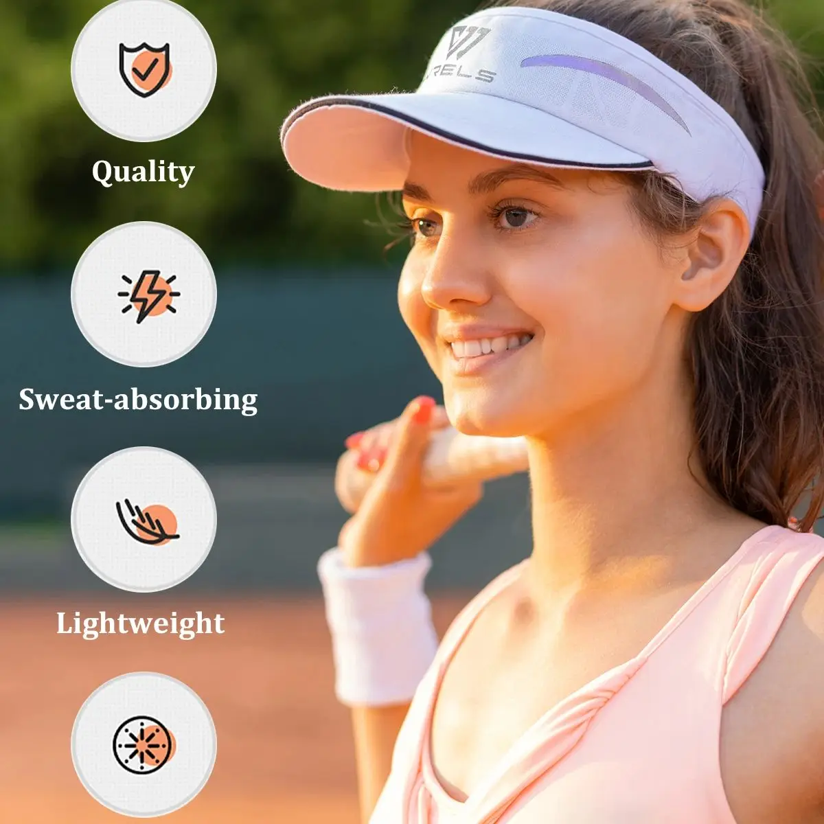 Gorras de verano WRLES para correr, transpirables, con protección UV, para ciclismo, senderismo, playa, tenis, con visera vacía, WRS-MZB30 - Imagen 4