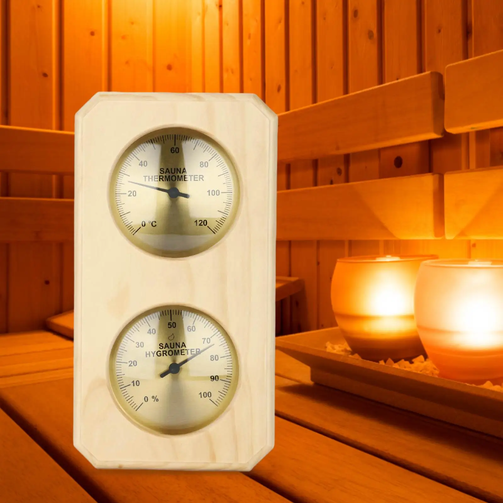 Bimetallic Wooden Sauna Sweat Room Wall Mounted Temperature And Humidity Meter Household Indoor Baby Room Temperature 2