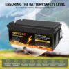 DATOUBOSS 12V200Ah300Ah LiFePO4 Battery High Capacity 2560Wh3840Wh Long Life 8000+Cycles  ABS Solar RV Off Grid Power Battery 4