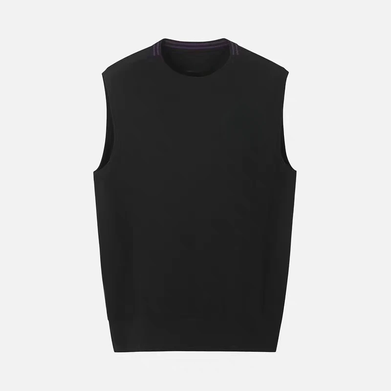 24 Autumn Men's Golf Clothing Round Neck Knitted Sleeveless Vest Top Casual Solid Color Versatile Fashionable Vest