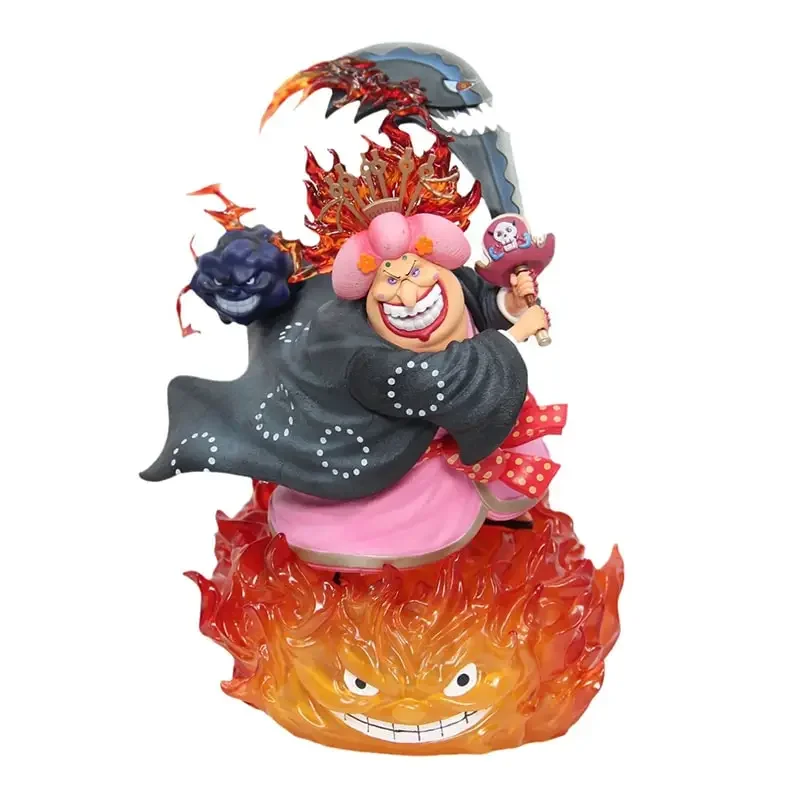 

25cm One Piece Anime Charlotte Linlin Action Figure Big Mom With Light Figurine Pvc Gk Statue Model Collection Decora Toy Gift