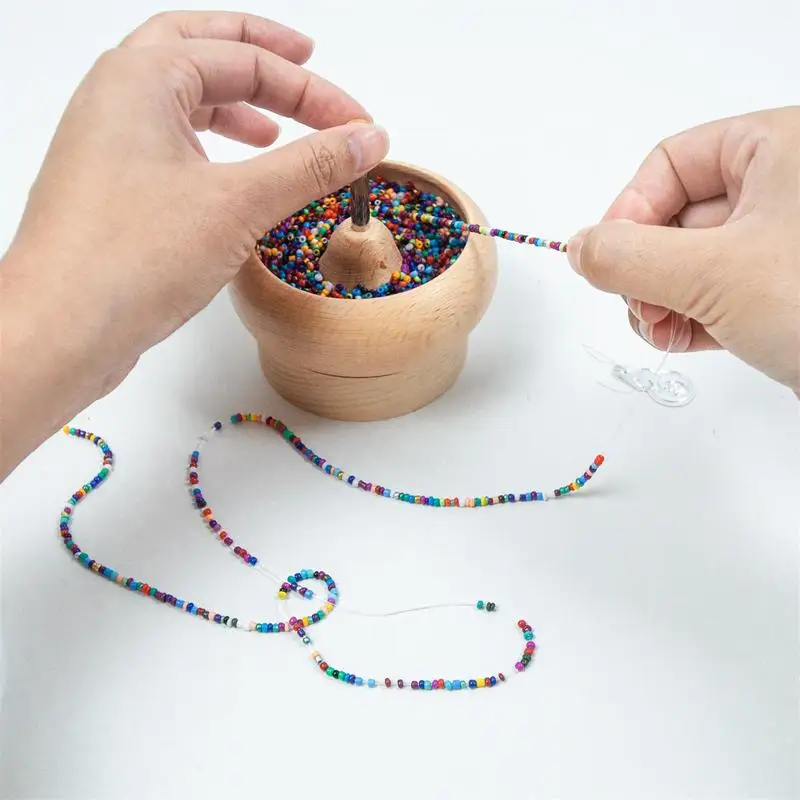 

Wooden Seed Beading Device DIY Jewelry Making Loader Kit Eco-friendly Handmade Bracelet Necklace Home Artifact Tools Accessories