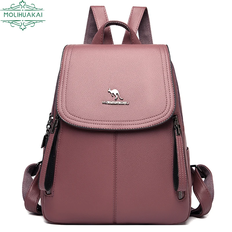Luxury Designer Backpack For Women Real Leather Shoulder Bag Large Capacity  Travel Mochila School Girl's Bagpack 2023 Sac A Dos - Backpacks - AliExpress