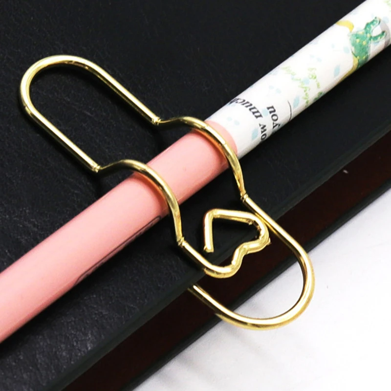Paper Clips 15pcs/set Love Model Metal Bookmark Photo Flipchart Memo Ticket Holder Office School Stationery Supplies