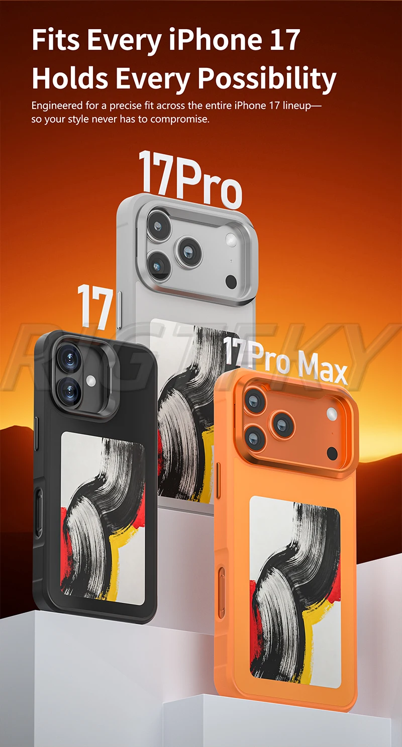 HD NFC E-ink Screen Four Colors Image Transmission For Iphone 17 Pro Max 17Pro 17 DIY Cases Battery Free