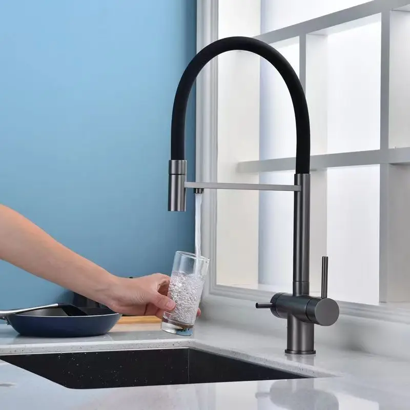 

Cross-Border Copper Water Purification Three-in-One Kitchen Faucet Household Washing Vegetables Basin Scullery Cold Tropical