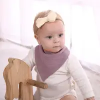 28TD 5pcs Baby Infant Cotton Bib Newborn Solid Color for Triangle Scarf Feeding Saliva Towel Bandana Burp Cloth Boys Girls Gi