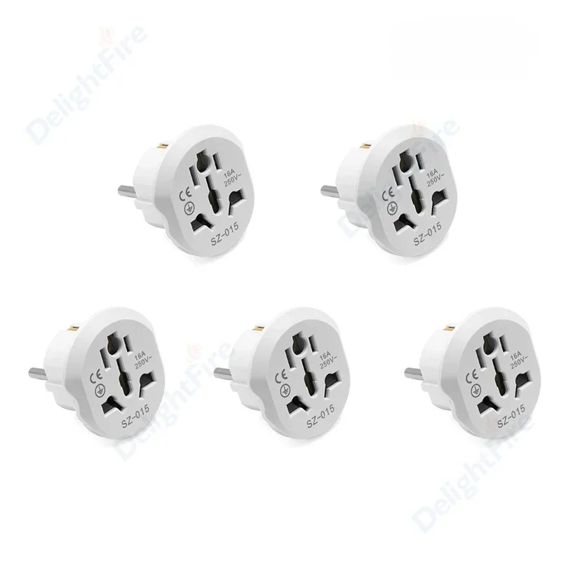 Eu Plug Adapter 16A 250V Eu Travel Adapter Converter 2 Ronde Socket Hoge Kwaliteit Universal Au Us Uk Cn naar Eu Stopcontact