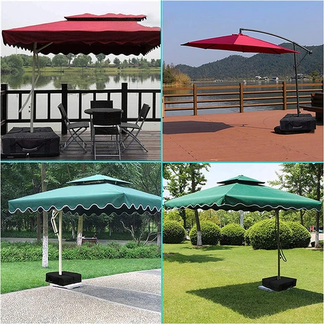 Kültéri Terasz Esernyő Alapállvány Hordozható Parasol Nehéz Súlyú Táska Leszerelhető Szélálló Rögzítő Homokzsákok - Image 3