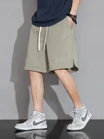 Summer Men's Sweat Shorts Knee-Length Straight Loose Short Pants Streetwear Drawstring Solid Color Casual Shorts Big Size 8XL 1