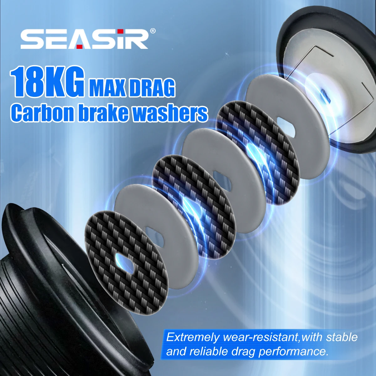 SEASIR Carrete de pesca spinning Worm Shaft bobinado ultra denso lanzamiento largo resistente al agua salada arandelas de carbono agua dulce agua salada - Imagen 4