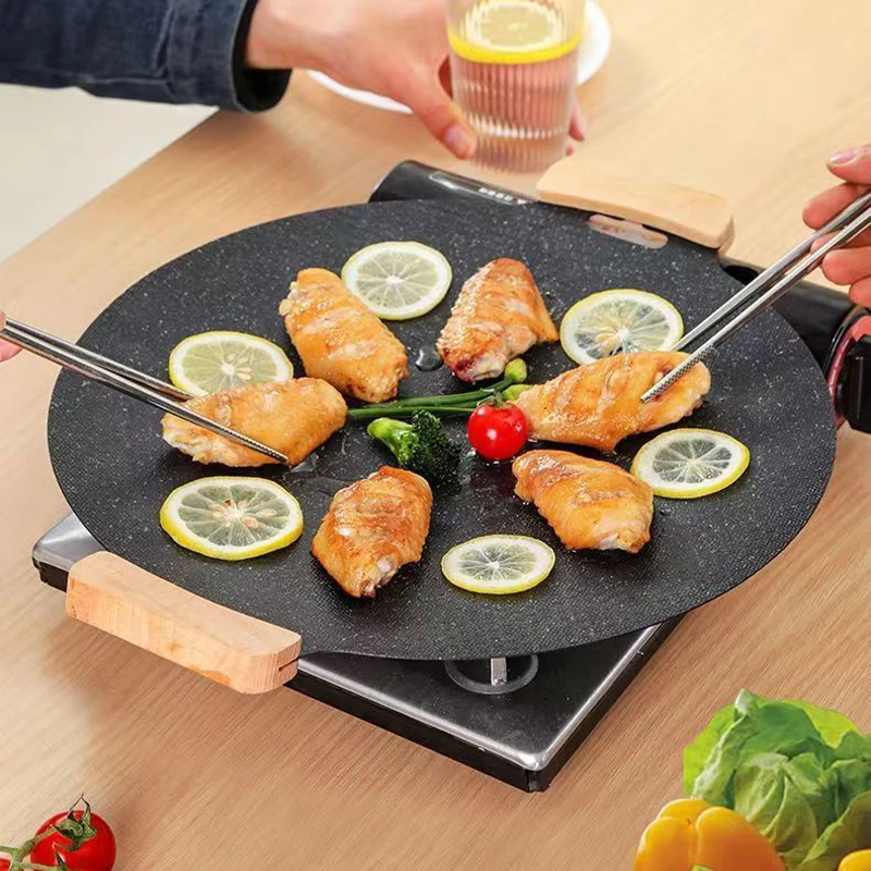 Grill Pan For Induction Cooktop Griddle Pan Korean Barbecue Plate Camping  Frying Pan Outdoor Camping Medical Stone Non-stick - AliExpress