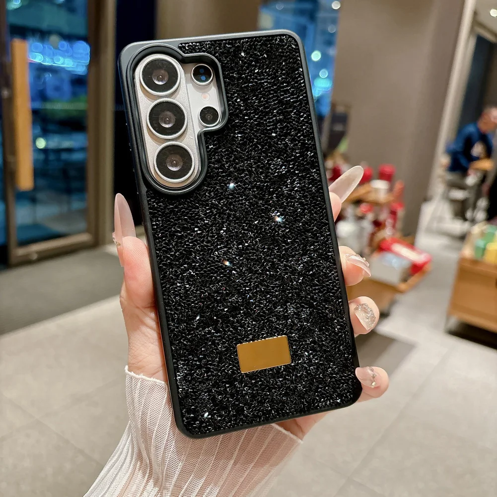 Multicolored Rhinestone Glitter Phone Case with Camera Protection