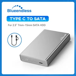 Sleek Aluminum Type - C 2.5 Hard Drive Enclosure - Durable USB 3.1 External HDD Case (U23QC for 15mm HDD)