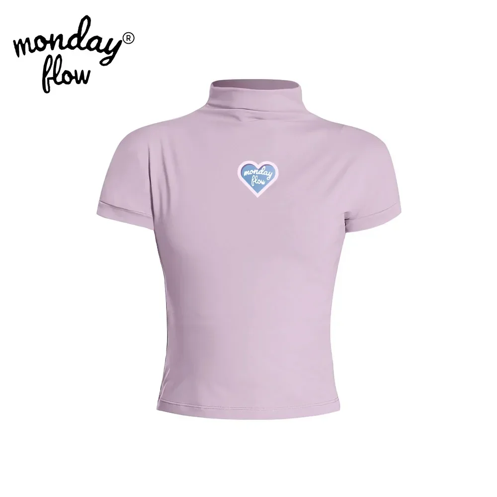 Monday Flow 여성용 골프 의류, 신상 의류, 반팔, 속건성 스포츠 티셔츠, 하단 여름 골프 탑 의류