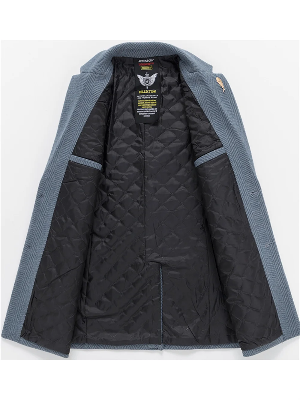 Jacket Blazer Male suit 2023 New in Business Casual Suit Collar Trench Coat Wool Men's Trench Coat Single-breasted Slim Coat