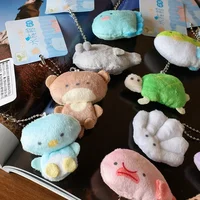 5cm Aquarium Series Plush Backpack Pendant Sharks Walruses Seals Sea Otters Penguins Doll Toys Key Chain Birthday Gifts for Kids 2