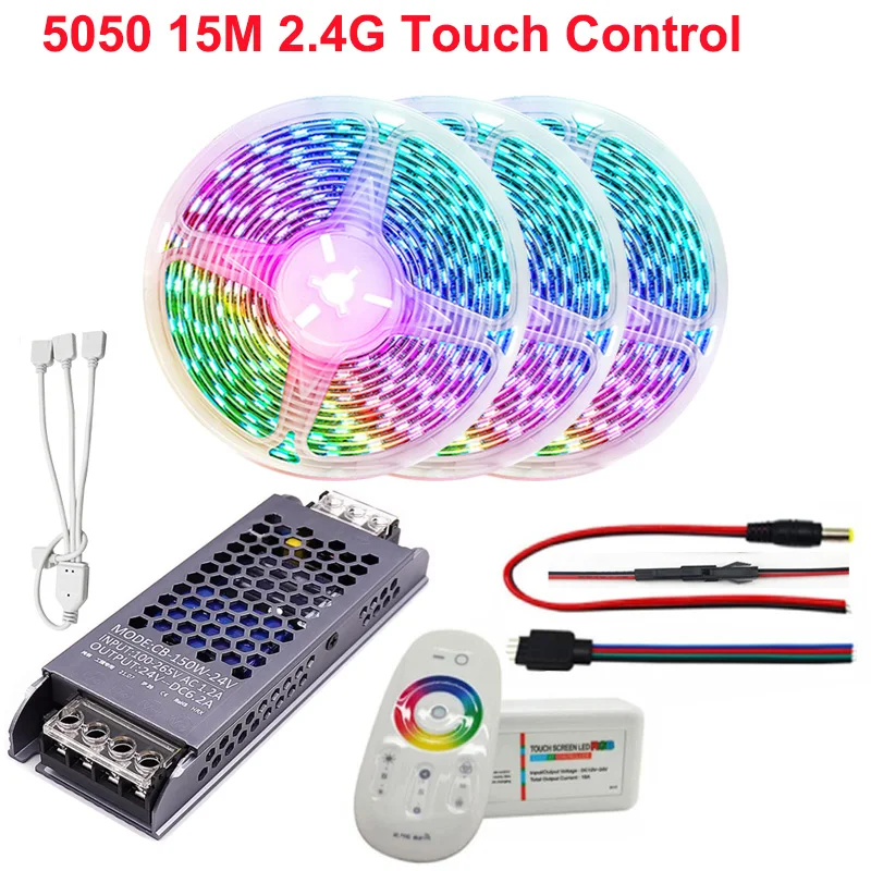 

LED Strip Set 5m 10m 15m 20m 12V RGB RGBWW Waterproof IP65 300LEDs 5050 Flexible LED Strip Lights LED Rope Ribbons 2.4G Tuya Kit